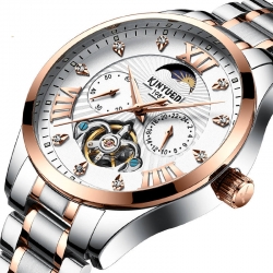 Fashion brand  mens watch tourbillon movement moon phase mechanical automatic watch luxury 