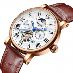 Custom luxury automatic luminous hands tourbillon mens automatic mechanical watch 
