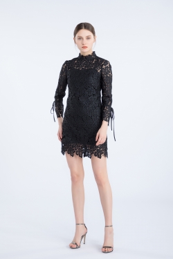 Black lace shift dress