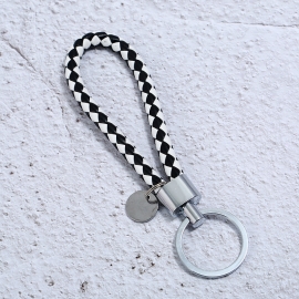Creative hand-woven leather rope key chain hanging Bailuo high-end male and female couple car key ring chain pendant