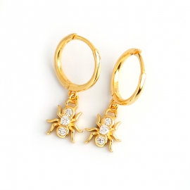 Golden spider s925 sterling silver earrings