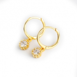 Gold zircon s925 sterling silver earrings earrings ear ring