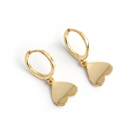 Golden love heart s925 sterling silver earrings