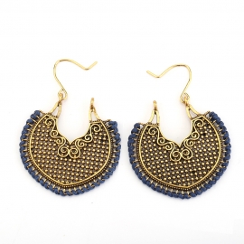 Creative personality retro hollow earrings ethnic style hand-threaded woven earrings cross-border exclusive supply
