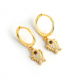 New gold diamond fish earrings