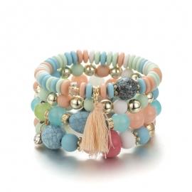 Internet explosion models bracelet tassel acrylic glass beads bracelet jewelry wholesale dropshipping
