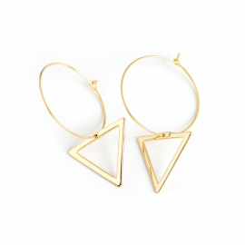 Golden triangle s925 sterling silver earrings ear drop earrings