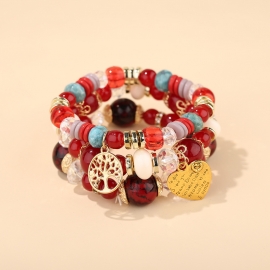 New bohemian multi-piece heart-shaped pendant jewelry small and fresh fashion bracelet