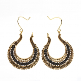 European and American semicircular fashion earrings Hand-threaded braided earrings for ladies