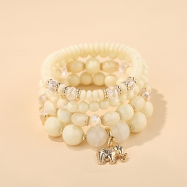 AliExpress Hot-selling Jewelry Fashion Elephant Pendant Crystal Bracelet Retro Ethnic Jewelry Factory Outlet