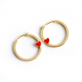 European and American gold earrings love light luxury circle S925 sterling silver earrings earrings earrings female