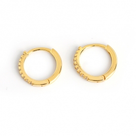 Earrings S925 sterling silver round micro-set zircon personalized trend earrings earrings jewelry