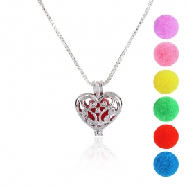 European and American hot-selling hollow heart-shaped DIY aromatherapy necklace wholesale fashion creative products pendant custom jewelry