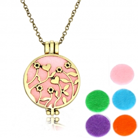 Hot sale in Europe and America can open diy photo box flowers color cotton ball aromatherapy perfume soothing pendant retro necklace