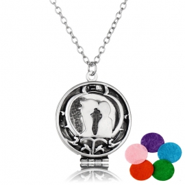 AliExpress Valentines Day Gift Aroma Diffuser Photo Box Pendant European and American Popular Can Open Necklace Locket