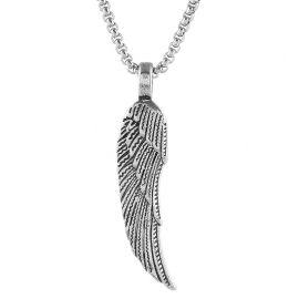 Hip-hop personality tide brand mens feather necklace