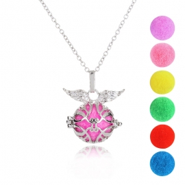 Christmas hot-selling wild long sweater chain accessories aromatherapy retro angel wings DIY pendant necklace female