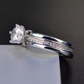 Elegant high quality fashion zircon S925 silver ring
