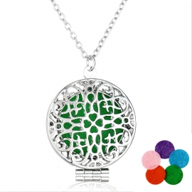 Lucky Heart-shaped Four-leaf Clover Connected Photo Box Photo Frame Pendant Ladies Perfume Distributor Necklace Wholesale Jewelry