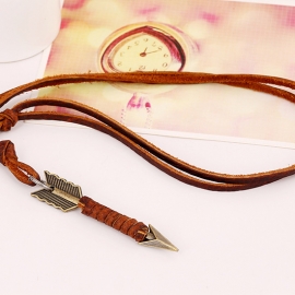 One arrow through the heart vintage first layer cowhide necklace leather necklace
