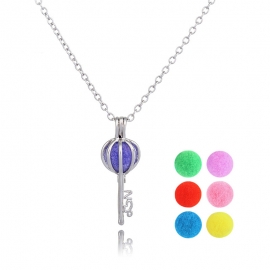 Hot sale openable fragrance necklace female fashion perfume dispenser hollow key pendant Christmas gift